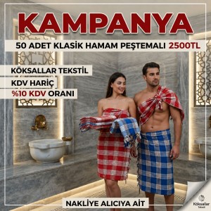 Toptan Klasik Hamam Peştemalı 50 Adet Paket